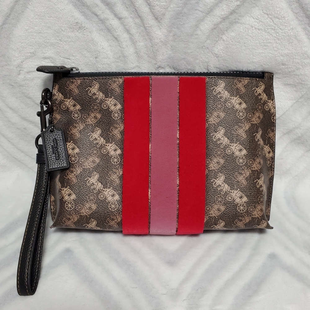 ❌SOLD❌ Coach Charlie Pouch Varsity Stripes - Picture 1 of 5